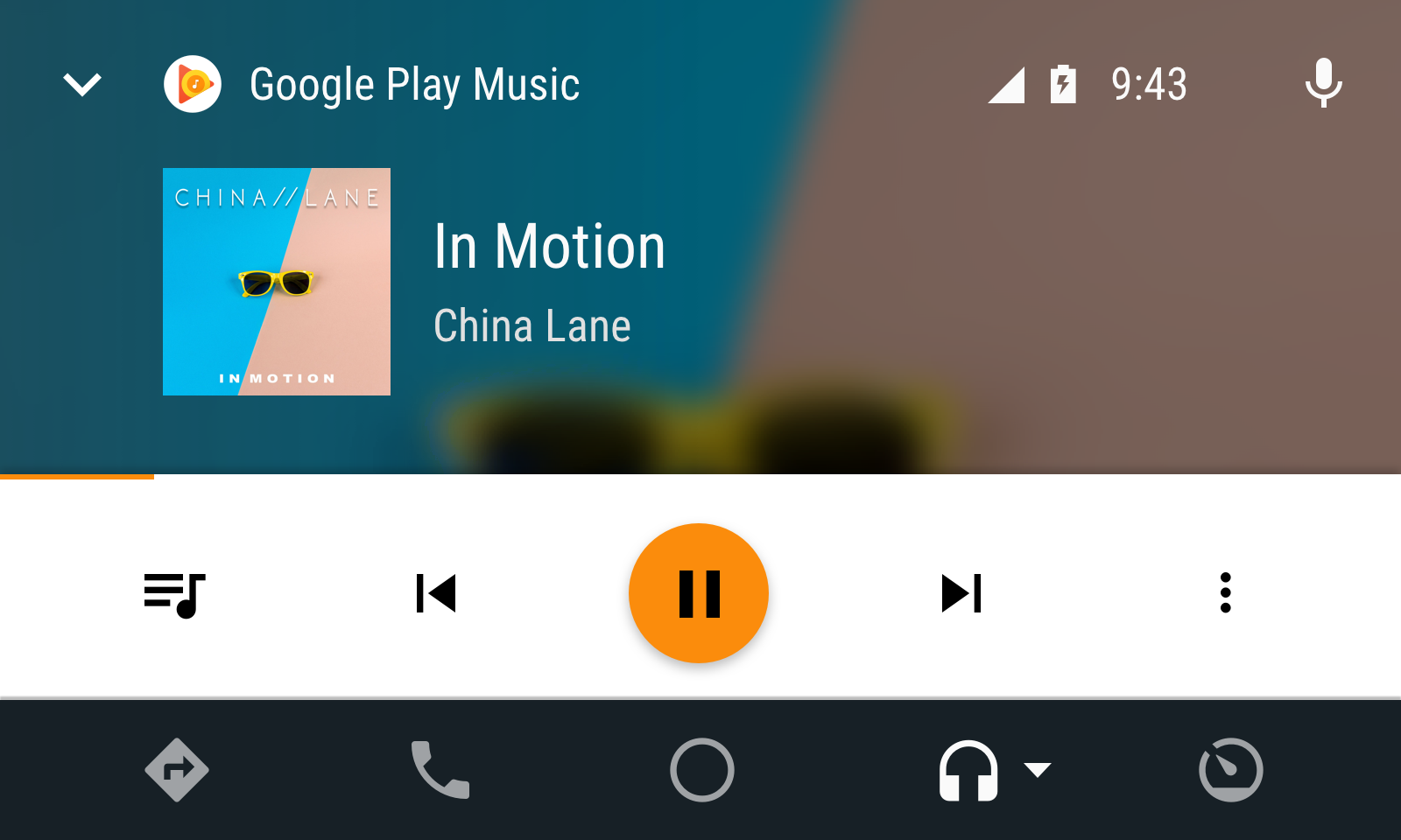 Audio app in day mode