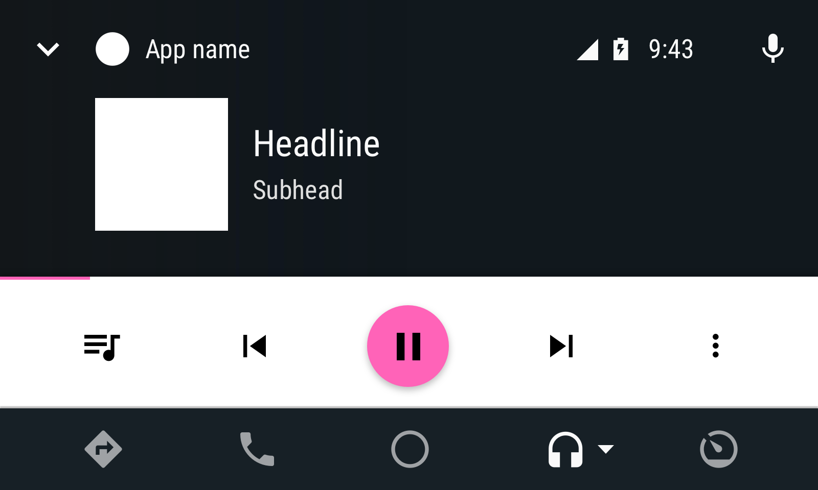 Generic audio app UI