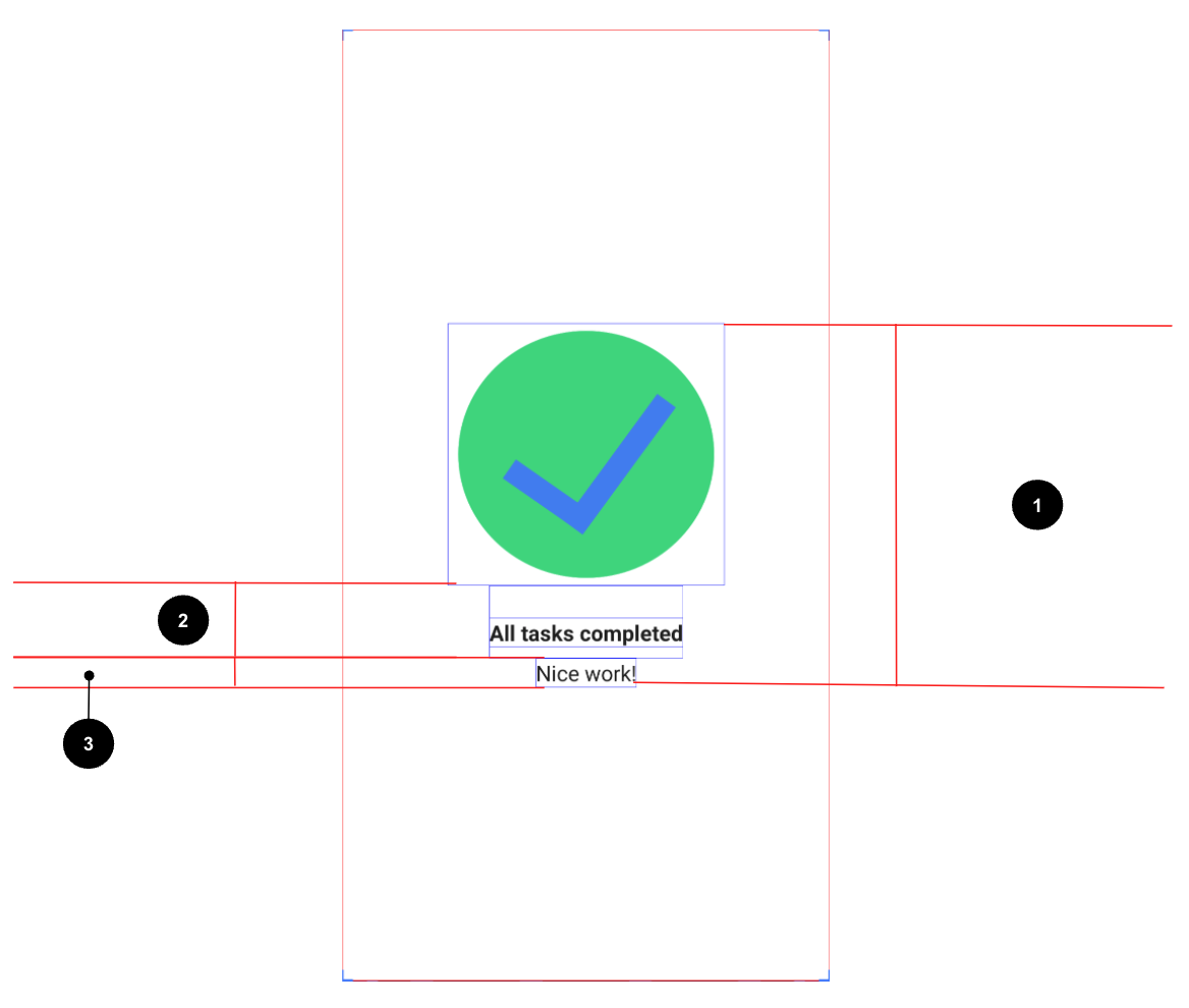 タスク完了画面の UI 仕様。