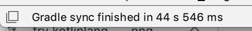 此图片显示了一条 Gradle 同步消息，其内容为“Gradle sync finished in 44s 546 ms”。