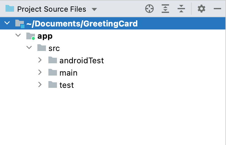 Hình ảnh này hiển thị thẻ Project (Dự án), trong đó trình đơn Project Source Files (Tệp nguồn dự án) được chọn.
