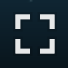 這個符號突顯出正方形的 4 個角，用來表示全螢幕模式。