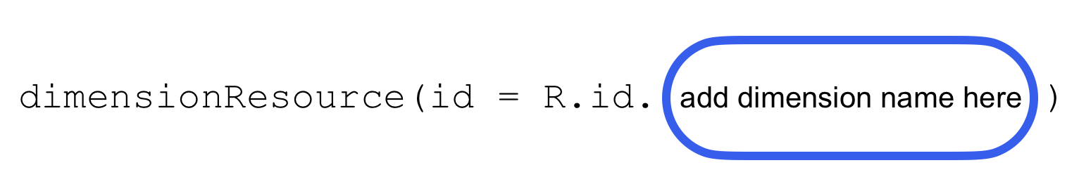 Shows how to properly format adding values from the dimension resource