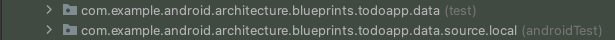 Dossiers "test" et "androidTest" dans l'explorateur de projets