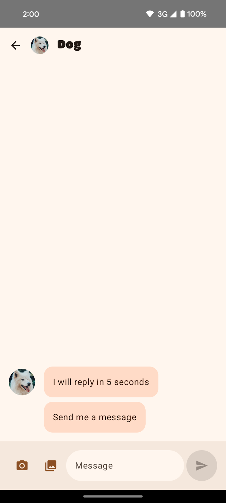 谈论狗狗的聊天消息(手势导航)