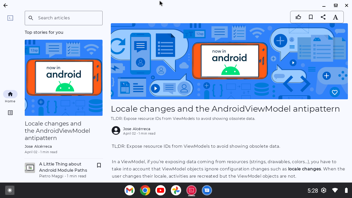 La app se está ejecutando en un emulador de computadora en la clase de tamaño de ventana expandido. 