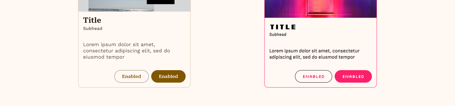 不同样式的 Material 卡片示例。