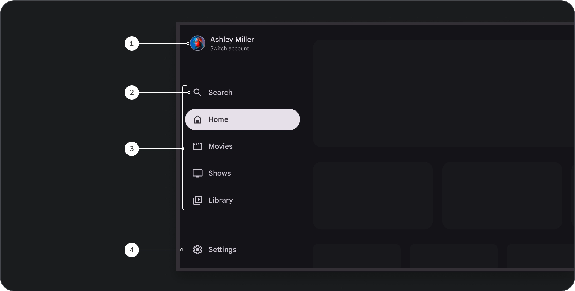 Standard navigation drawer anatomy