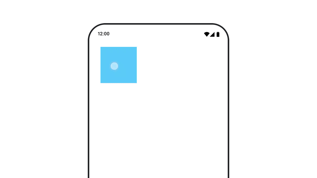 녹색 컴포저블이 오른쪽 아래로 부드럽게 애니메이션 처리됨