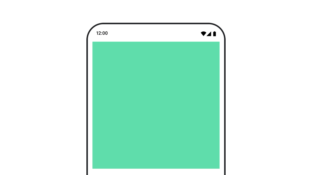 绿色可组合项在用户点击时变得越来越小，并且内边距以动画形式呈现