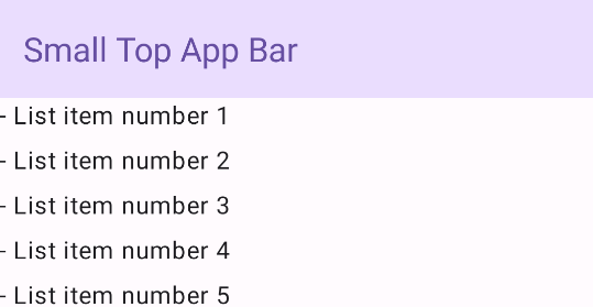 小さいトップ アプリバーの例。