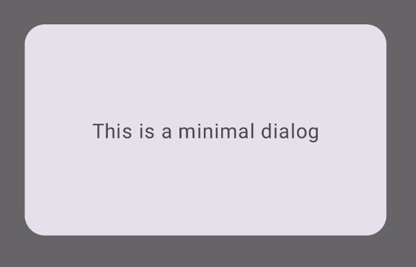Ein Dialogfeld, das ausschließlich ein Label enthält.