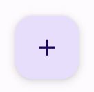 Un botón de acción flotante estándar con esquinas redondeadas, una sombra y un ícono para agregar.