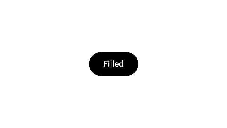 A filled button with a black background that reads, 'Filled'.