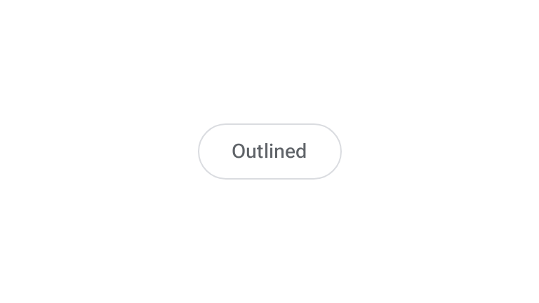 A transparent outlined button with a dark border that reads, 'Outlined'.