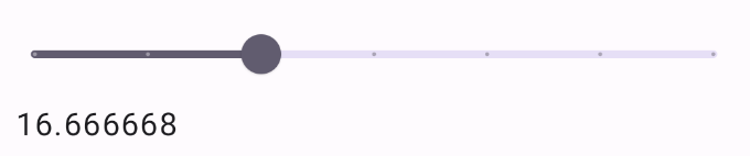 A discrete slider with a range from 0 to 50, showing five tick marks at equal intervals. The thumb is positioned near the second tick mark, indicating a selected value of 16.