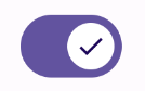 Przełącznik, który używa parametru thumbContent do wyświetlania niestandardowej ikony po zaznaczeniu.