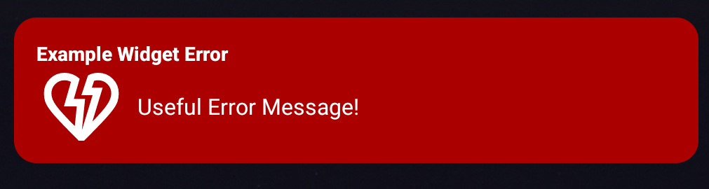 Contient un titre et un champ de texte pour afficher un message d'erreur