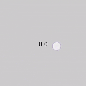 Un elemento dell'interfaccia utente che rileva la pressione del dito e mostra il valore numerico della posizione del dito