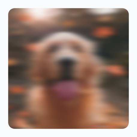 A dog with a strong horizontal motion blur effect.