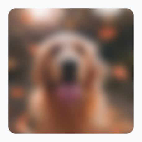 A dog uniformly blurred on both horizontal and vertical axes.