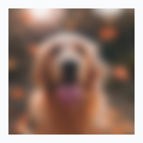A blurred dog image clipped to a sharp rectangular boundary.