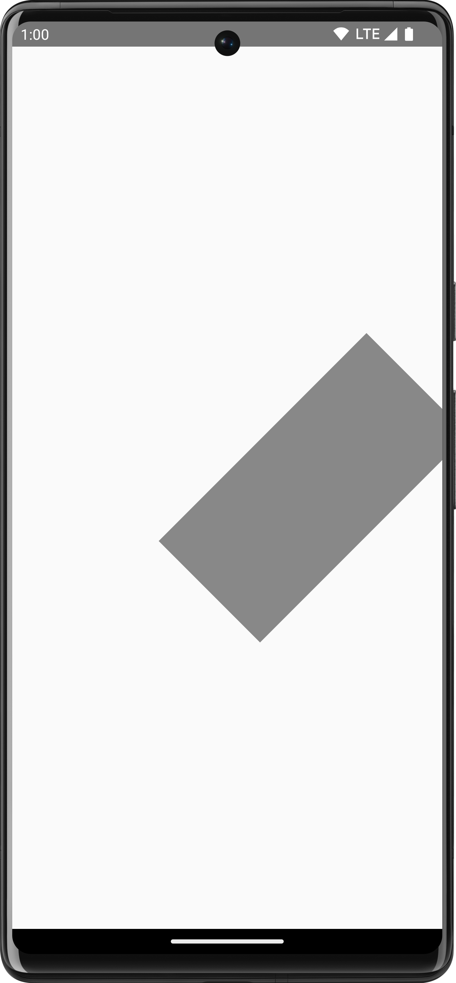 Телефон с повернутым прямоугольником, смещенным в сторону экрана.
