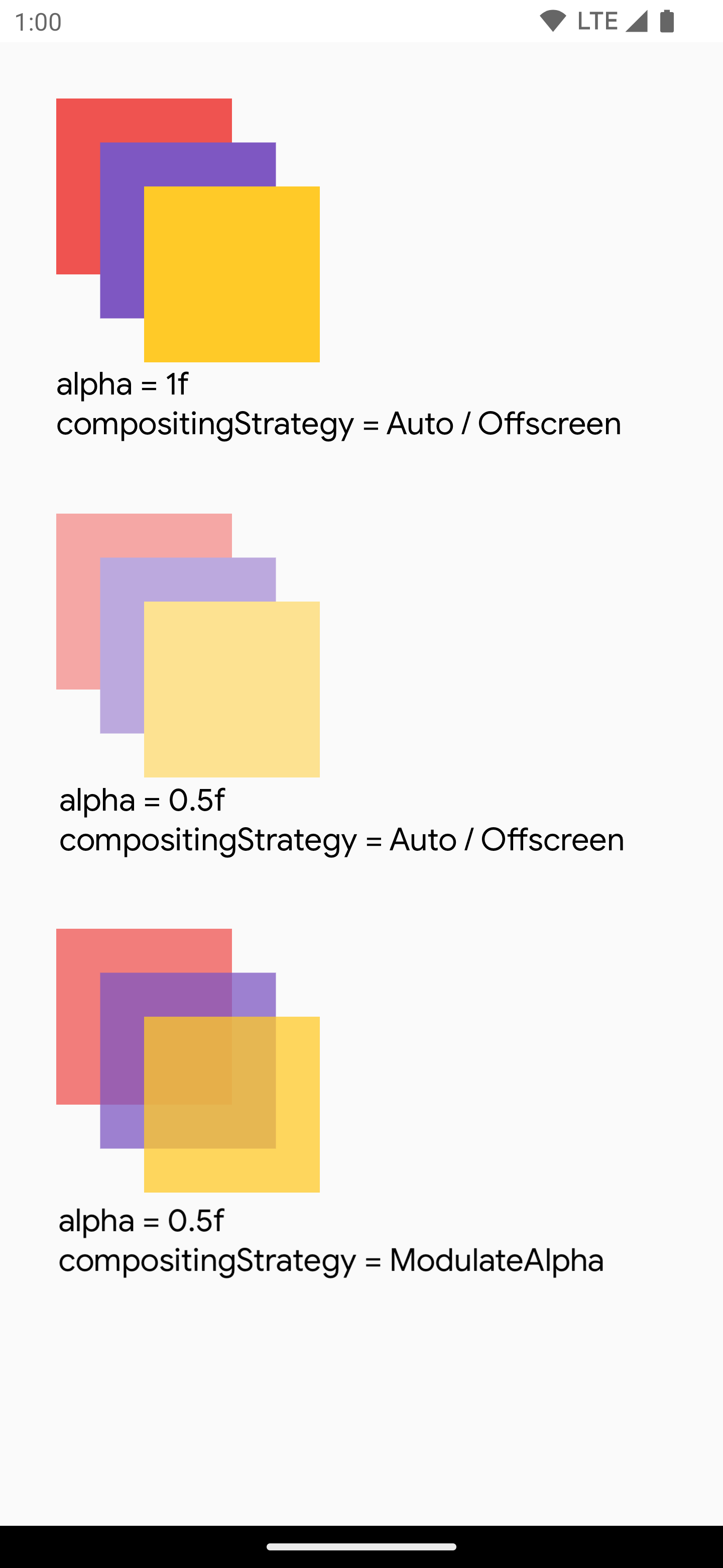 ModulateAlpha applique l&#39;ensemble alpha à chaque commande de dessin