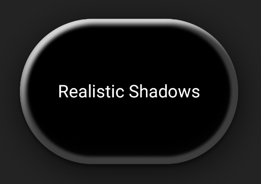 黑色圆角形状周围的白色逼真阴影。