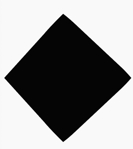 Unendliche Veränderung zwischen einem Quadrat und einem abgerundeten Dreieck