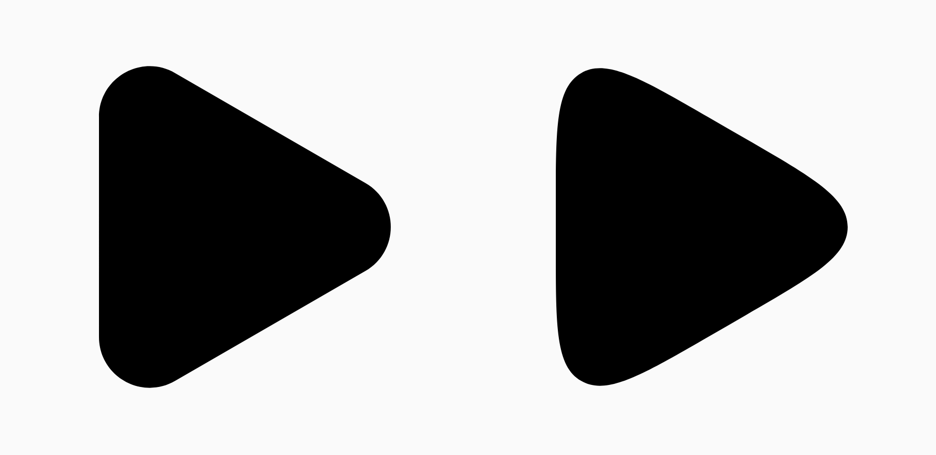 Two black triangles showing the difference in smoothing
parameter.