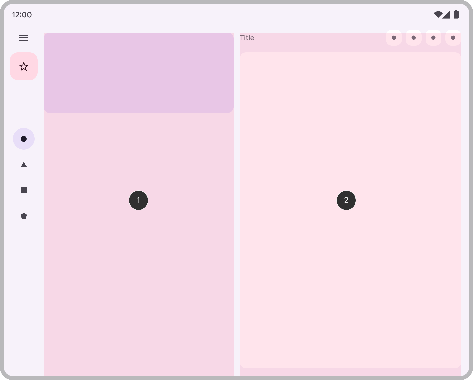 An app showing two panes side by side.