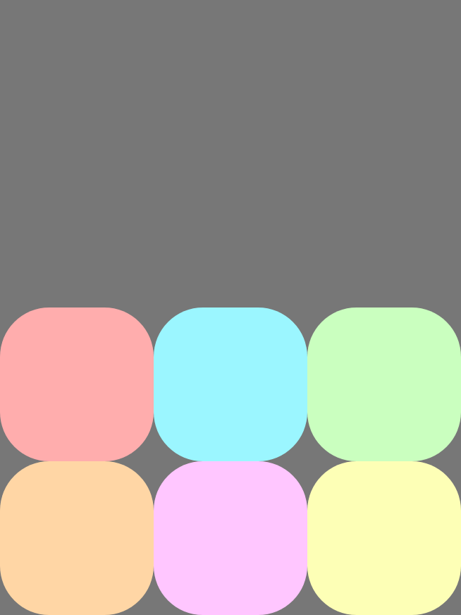 Wiele wierszy elementów wyrównanych do końca osi poprzecznej.