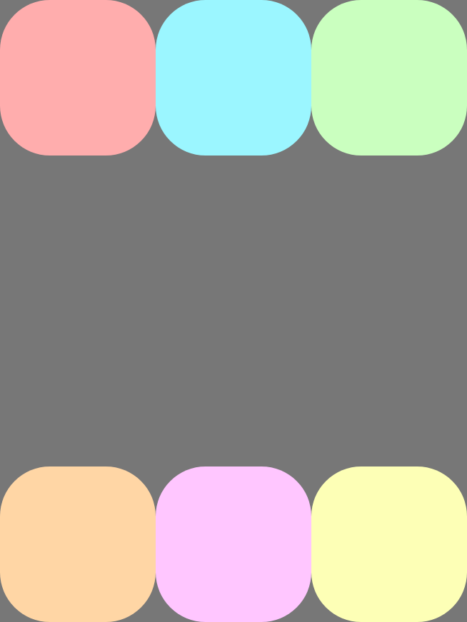 沿交叉轴分布的多行商品，彼此之间有间距。