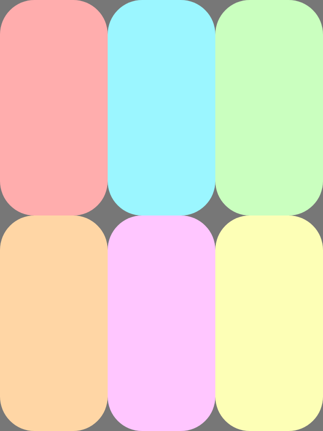 تمتدّ أسطر متعدّدة من العناصر لملء المحور العرضي.