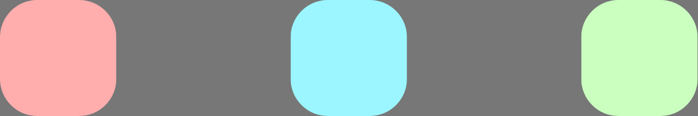 Items distributed along the main axis with space between them.