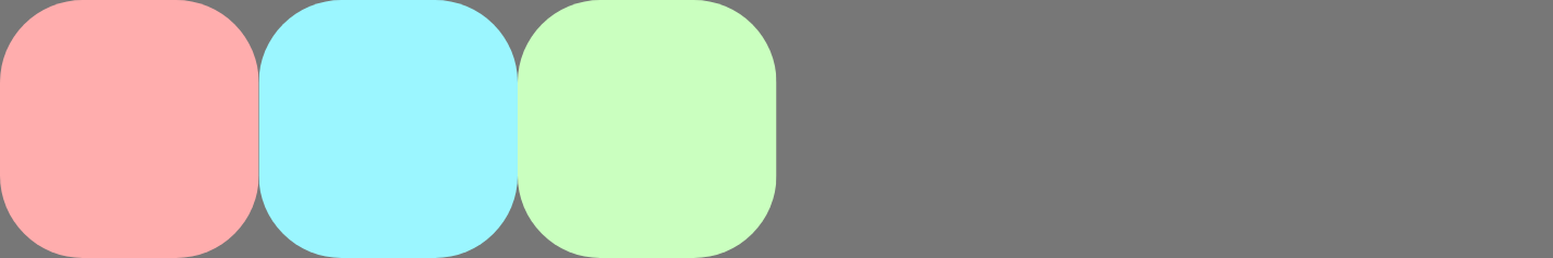 Items aligned to the start of the main axis.