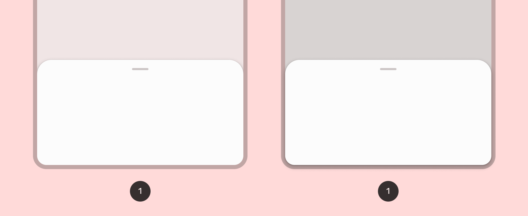 Esempio di un foglio modale inferiore di Material Design 3.
