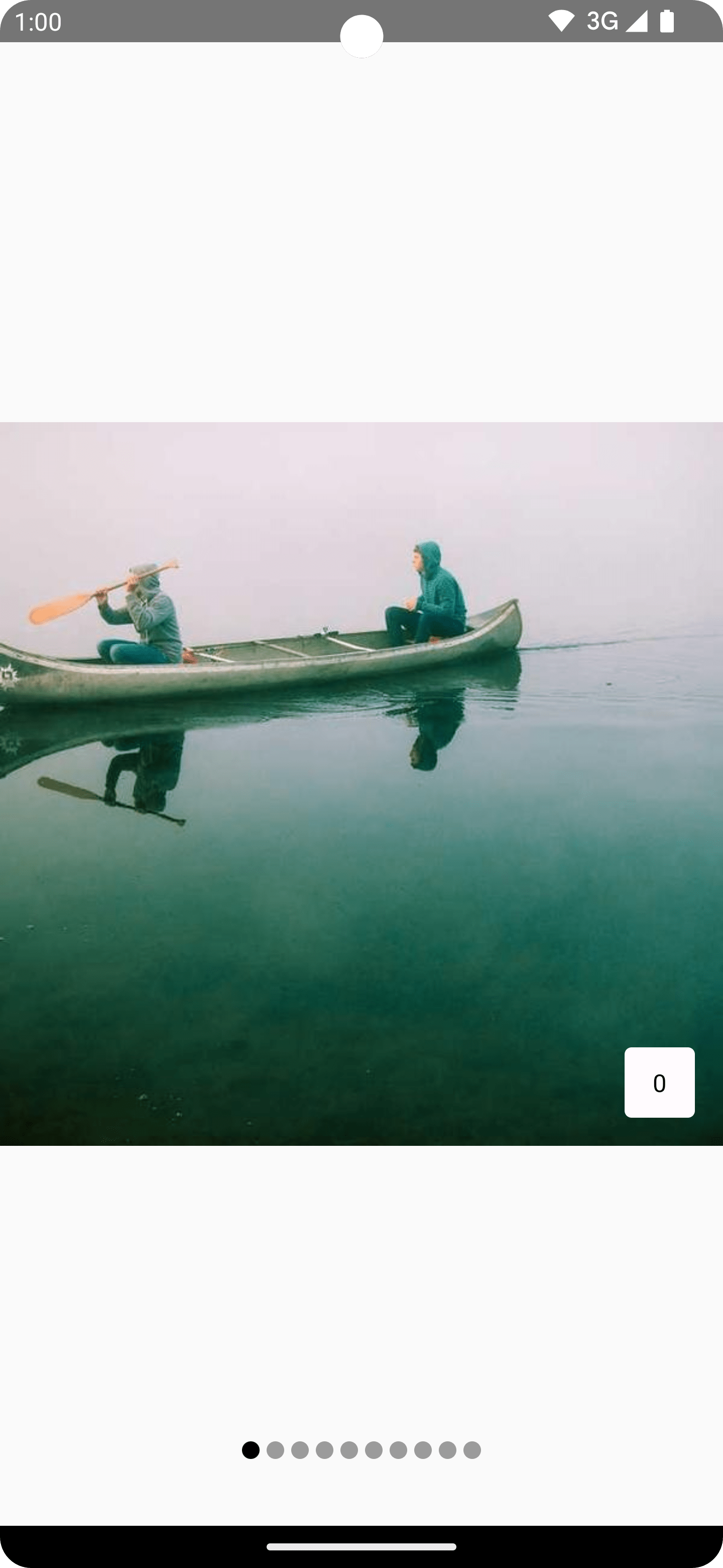 На пейджере под содержимым отображается круговой индикатор.