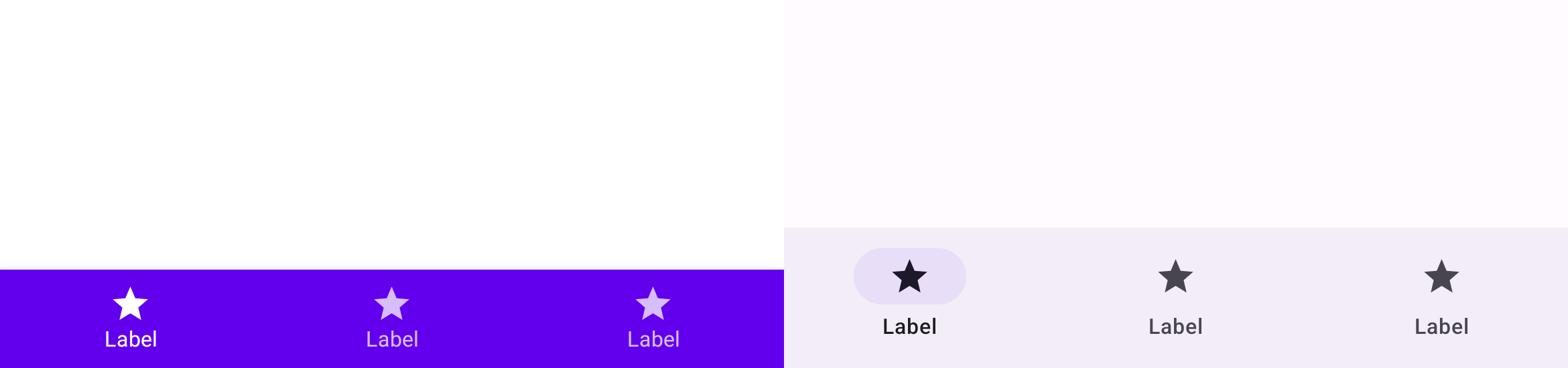 Vergleich von M2-Bottom-Navigation und M3-Navigationsleiste