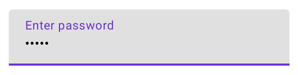 A password text entry field, with the text masked