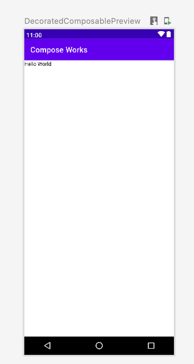 Окно предварительного просмотра, отображающее активность с панелями состояния и действий.