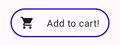 Un&#39;animazione di un pulsante con un&#39;icona a forma di carrello della spesa che si rimpicciolisce quando viene premuto