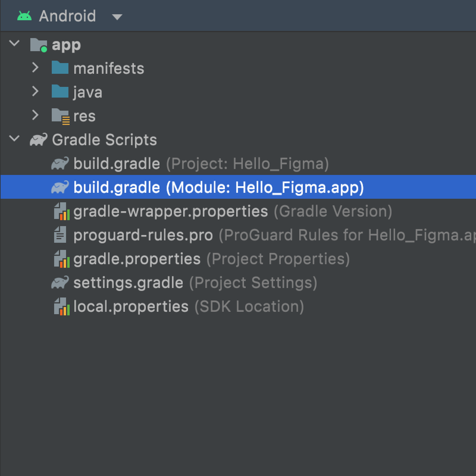 Android Studio&#39;da modül düzeyindeki Gradle dosyası