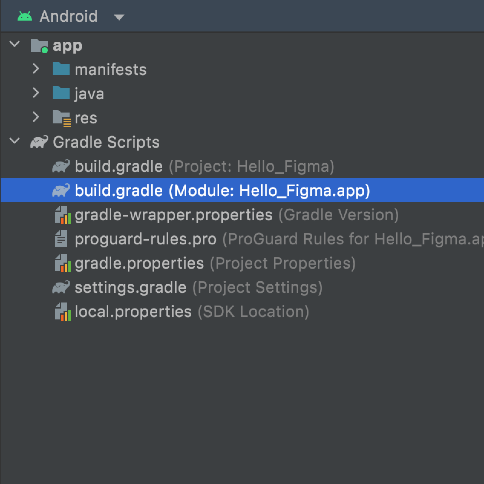 Archivo Gradle a nivel del módulo en Android Studio
