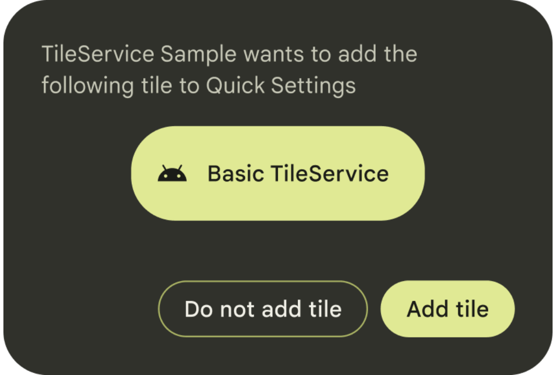 Quick Settings Placement API istemi