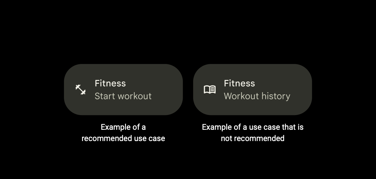 Przypadki użycia kafelka aplikacji Fitness