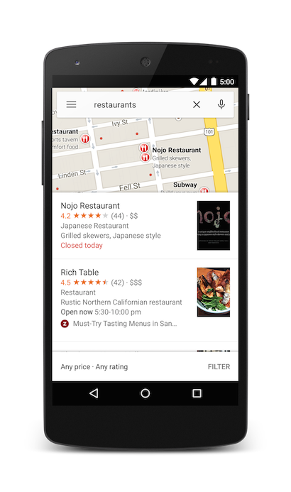 Pesquisando
  restaurantes em São Francisco