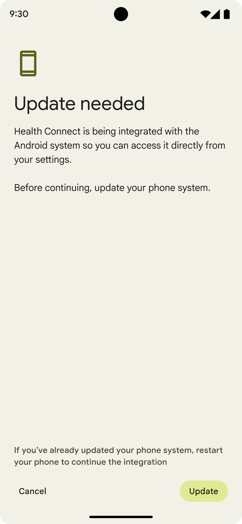Smartphone-Update erforderlich