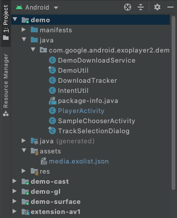 The project in Android Studio
